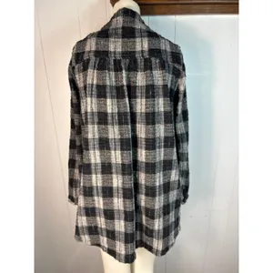 Free People Walk in the Park Plaid Cozy Cowl Tunic Sweater w/ Pockets. Size M thumbnail 4