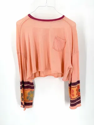 We the free people Sidney Lagenlook boho cottage floral wide sleeve oversize tee thumbnail 3