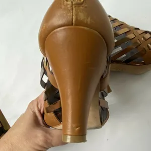 Johnston & Murphy Women's Tan‎ and Evie Caged High Heel Sandal Size 6.5 M thumbnail 8