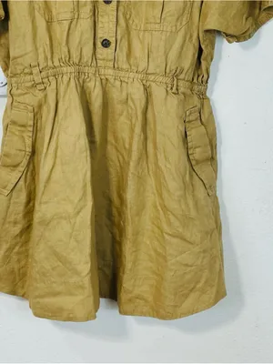 Banana Republic Olive Short-Sleeve Button Front Dress thumbnail 12