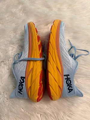 Hoka Clifton 8 Women's Light Blue and Orange Running Sneakers size 9.5 thumbnail 9