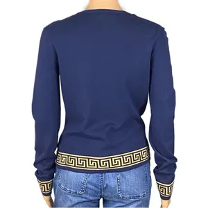 LILLY PULITZER Navy & Gold Greek Key Keane Cardigan Sweater Buttons Small thumbnail 11