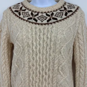 Polo Ralph Lauren Cable Knit Fair Isle Wool‎ Sweater XS Nordic Sample Rare thumbnail 3