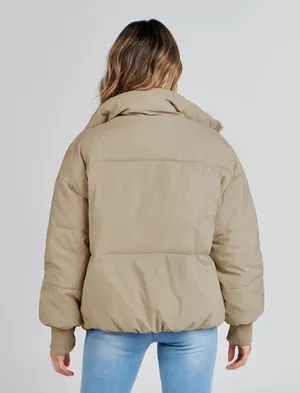 Tan Puffer Jacket thumbnail 3