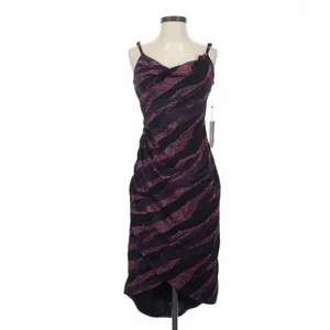 Siena Purple Wavy Print Tulip Hem Bodycon Dress Size 2 Y2K Party Glam Whimsigoth thumbnail 4
