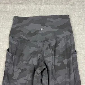 Lululemon Leggings Womens 8 Black Camo High Rise Ankle Pockets Yoga Gym Workout thumbnail 7