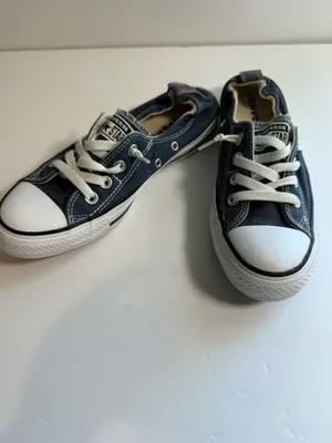 Converse Chuck Taylor All Star Low Top Canvas Lace-Up Sneakers Blue/White 7.5 thumbnail 4