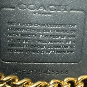 Coach Kleo Crossbody Navy Blue Suede Denim Leather Chain Gold Strap Mini Purse thumbnail 11