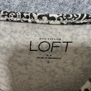 Ann Taylor LOFT Paisley Cami Top Ruffle Sleeveless Casual Black Beige‎ Small thumbnail 4