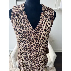 41 Hawthorn Women's Leopard Print V-Neck Sleeveless Tank Blouse Size M thumbnail 3