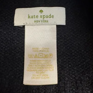 Kate Spade New York Beanie Hat Black Knit Bow‎ Detail Women's One Size thumbnail 3