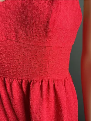 Chelsea28 Red Textured Tiered Midi Dress Size S thumbnail 9