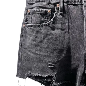 Levi's 501 NWT Black Cut Off Denim Jean Shorts Size 32 Distressed Casual thumbnail 3