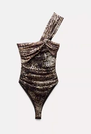 ZARA Leopard Print Bodysuit thumbnail 1