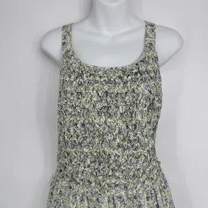 Free People Petunia Mini Dress Small Blue Floral Smocked Boho Cottagecore‎ thumbnail 7