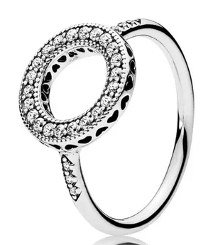 Boutique NEW‎ Women's Halo Heart Pave Simulated Diamond 925 Sterling Silver Ring Size 6 thumbnail 1