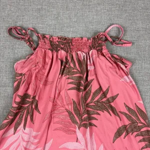 Joyspun Dress Teens XL Pink Square Neck Strappy Smocked A-Line Knee Length thumbnail 4