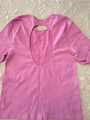 PINK Ribbed Long Sleeve Top in Bright Pink thumbnail 2