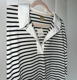 NWT FREE PEOPLE Jackson Rugby Midi Dress - Ivory Combo $98 MSRP thumbnail 5