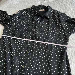 ✨ Full Moon Maternity Polka Dot Black White Dress Large‎ thumbnail 11