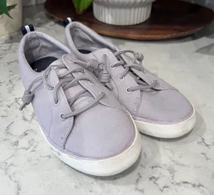 Sperry Crest Vibe Lavender Purple Canvas Slip On Sneakers STS87255 Womens 8 thumbnail 1