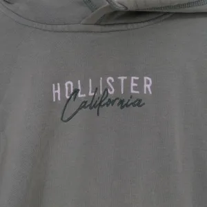 Hollister Hoodie Womens XS Graphic Sage Green Embroidered Logo Fair thumbnail 2