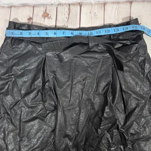 LoveRiche Belted Black Faux Leather Mini Skirt‎ L NWT thumbnail 9