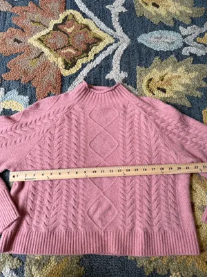 J. Crew Cable-knit Rollneck‎ Sweater in Supersoft Yarn Size Small Dusty Pink thumbnail 6