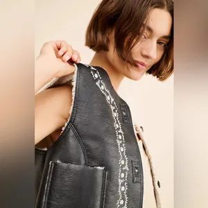 Free people Travelers Reversible Leather Vest thumbnail 3