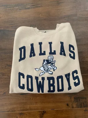 Tan Vintage Embroidered Dallas Cowboys Crewneck thumbnail 1