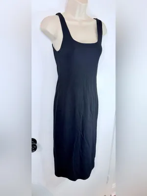 Abercrombie & Fitch Women’s S Black Ribbed Midi Dress thumbnail 4