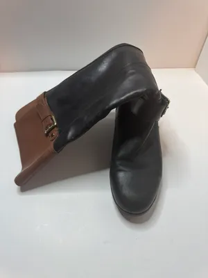 Bandolino Black And Brown Leather Knee High Boots Size 8.5M thumbnail 4