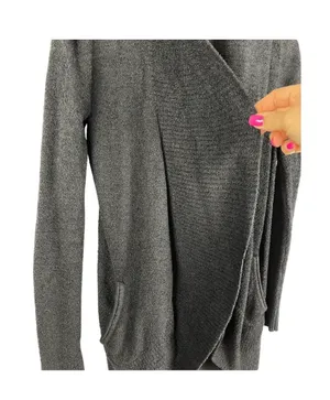 Barefoot Dreams CozyChic Lite in Black‎ Front Pockets Size XS thumbnail 6