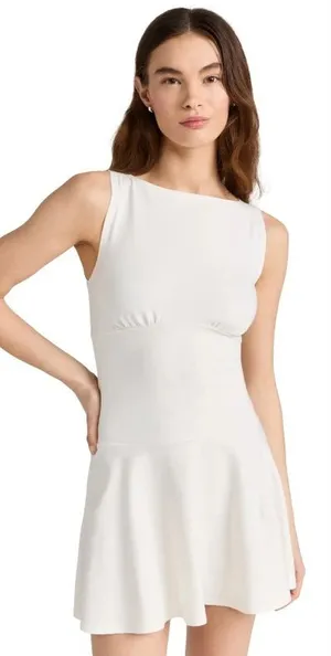 Reformation Dress Mayve Knit White Mini Size Large thumbnail 1