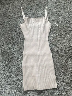 Lane 201 Ribbed Knit Spaghetti Strap Mini Dress - Cream thumbnail 2