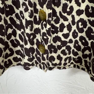 Something Navy Revolve Animal Print Button Down Sun Dress Womens XS Cream Brown thumbnail 3