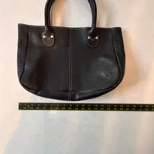 Vintage Genuine Leather Mini Tote Bag Black Handmade Minimalist Satchel thumbnail 6