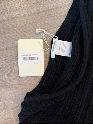 NWT Peppermayo Percilla Ladder Knit Mini Dress in Black, Size XS/S thumbnail 3