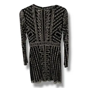 Gianni Bini Black Dani Pearl Silver Sequin Dress size 0 thumbnail 7