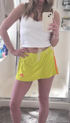 Bright yellow Adidas Tennis skirt thumbnail 1