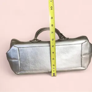 Coach Handbag Purse No# H0982-F14384 Silver metallic Bright colored inside thumbnail 11