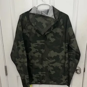 All in Motion Hooded Camo Windbreaker Jacket - Olive Green thumbnail 2
