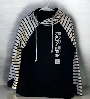 Bad Boy Mowers branded double-hood pullover sweatshirt Women’s Large thumbnail 1