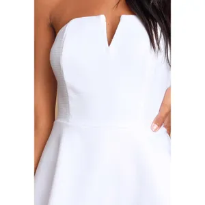 Lulus Where You Are White Strapless Romper Cute Party Bridal Vacation XS NWT thumbnail 5