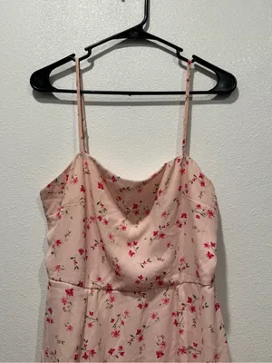 Altar’d State Blush Pink Floral Ruffle Mini Dress Size Large L thumbnail 3