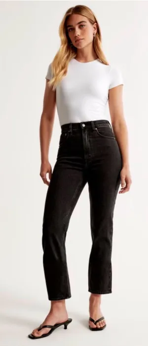 ✨ Abercrombie & Fitch Curve Love High Rise‎ Black Jeans Size 6 Short ✨ thumbnail 1
