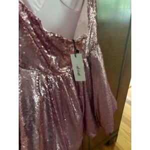 Nasty Gal NWT Pink Champagne Sequin Strapless Mini Dress US 6 Party Cocktail thumbnail 2