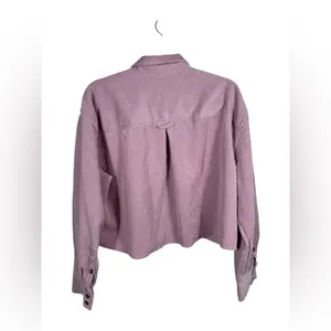 BDG‎ Urban Outfitters Pink Corduroy Cropped Jacket Women’s Large Button Front thumbnail 3