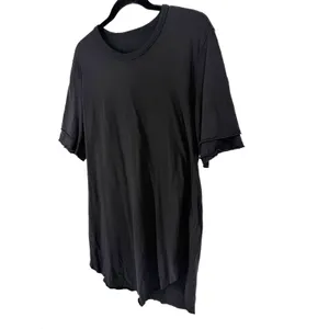 Lost & Found Ria Dunn T-Shirt Dress M Black Asymmetrical Raw Edge Made In Italy thumbnail 3