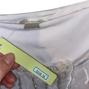Banana USA Asymmetrical White Sheer Beaded Sequin floral Skirt Boho Fairy core thumbnail 7
